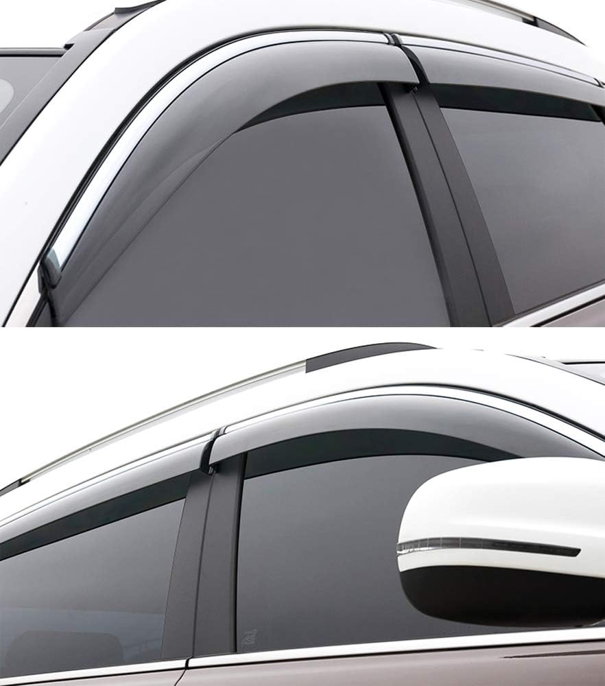 Car Window Visor Vent Shade Deflector Sun Rain Guards Pack of 2 X617479