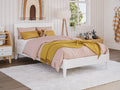 White Solid Wood Low Profile Platform Bed J544739