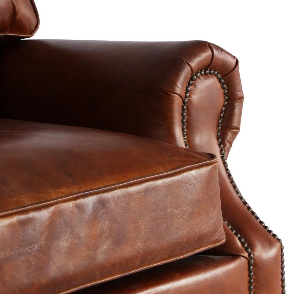 Antique 3 Seater Aged Leather Sofa E710582