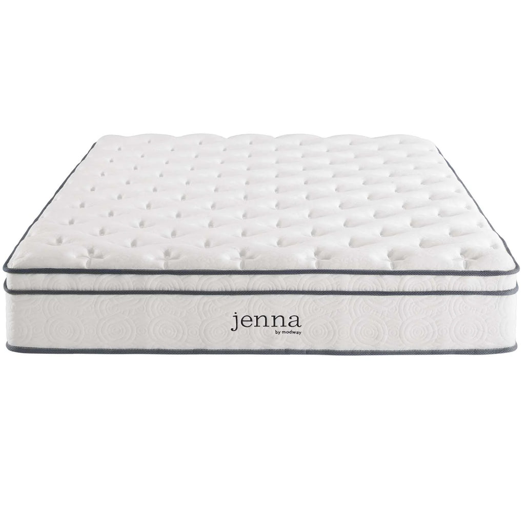 Quilted Full Size Pillow Top Innerspring Mattress in White F4548
