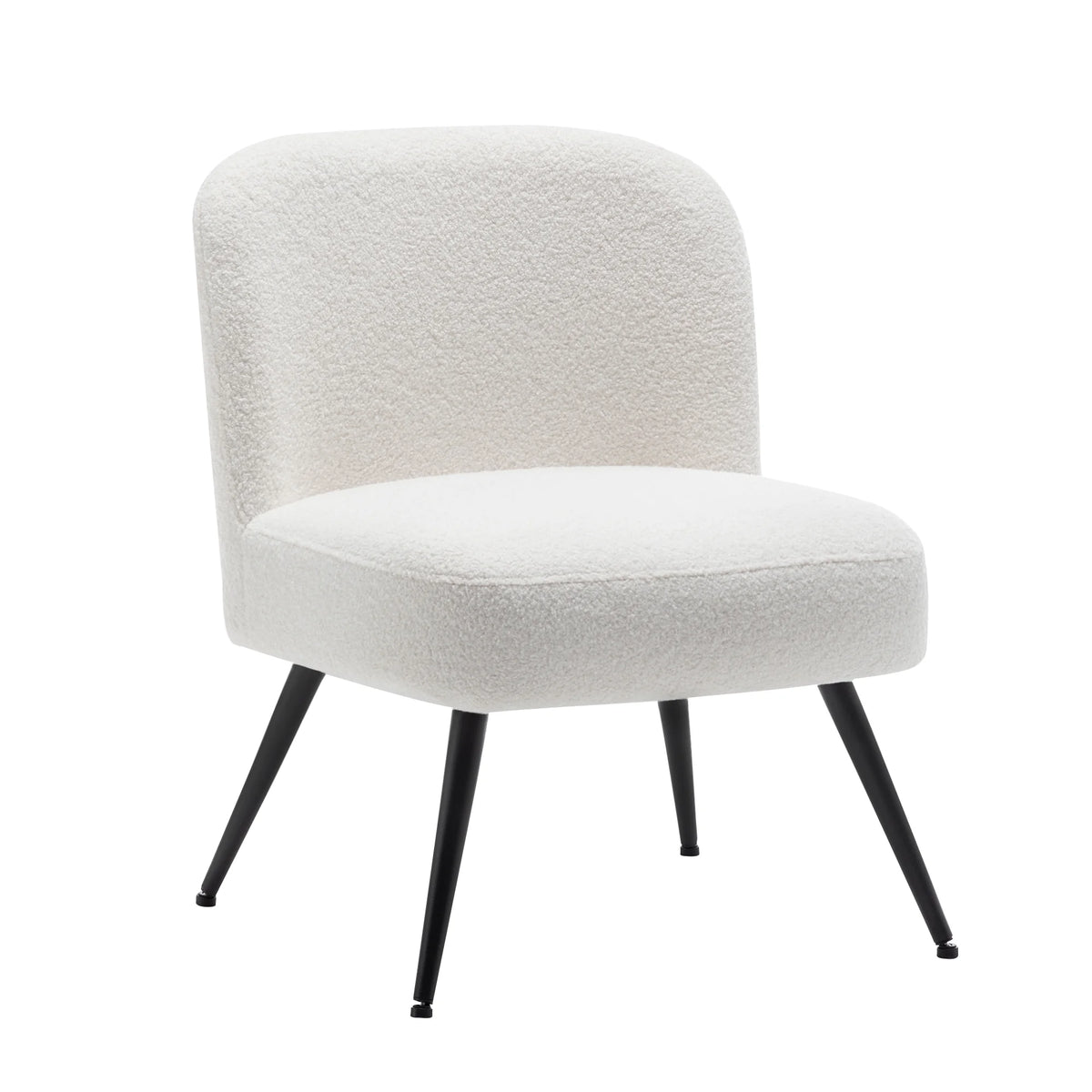 White Faux Leather Accent Chairs Set of 2 with Metal Legs V46983