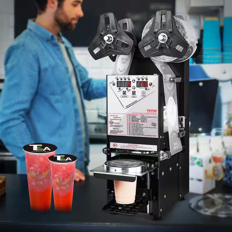 Automatic Cup Sealing Machine with LCD Panel, Black W562223