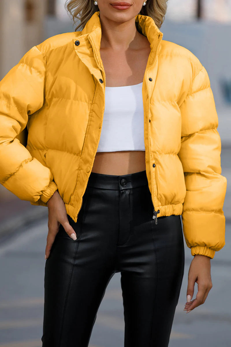 Solid Pocket Turtleneck Outerwear J73143