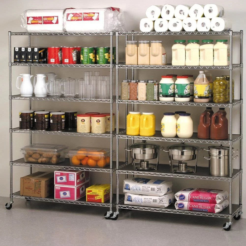 Black 6-Tier Adjustable Wire Shelving Unit P605603