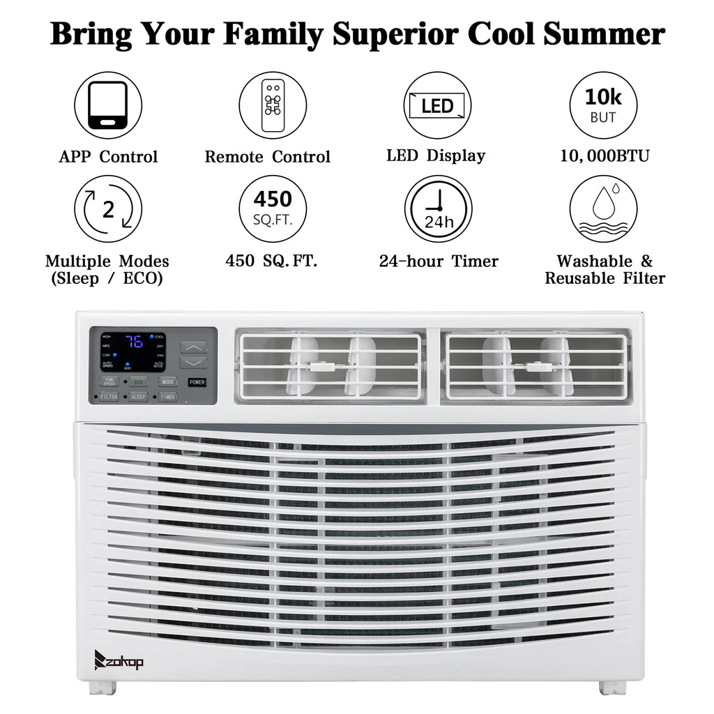 10000BTU 1050W White Window Air Conditioner I6329