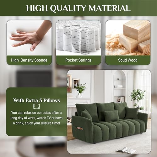 Beige White Boucle Sofa Couch G4014