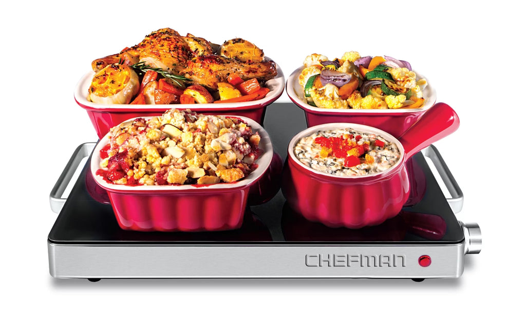 Compact Glasstop Warming Tray with Adjustable Temperature Control F180