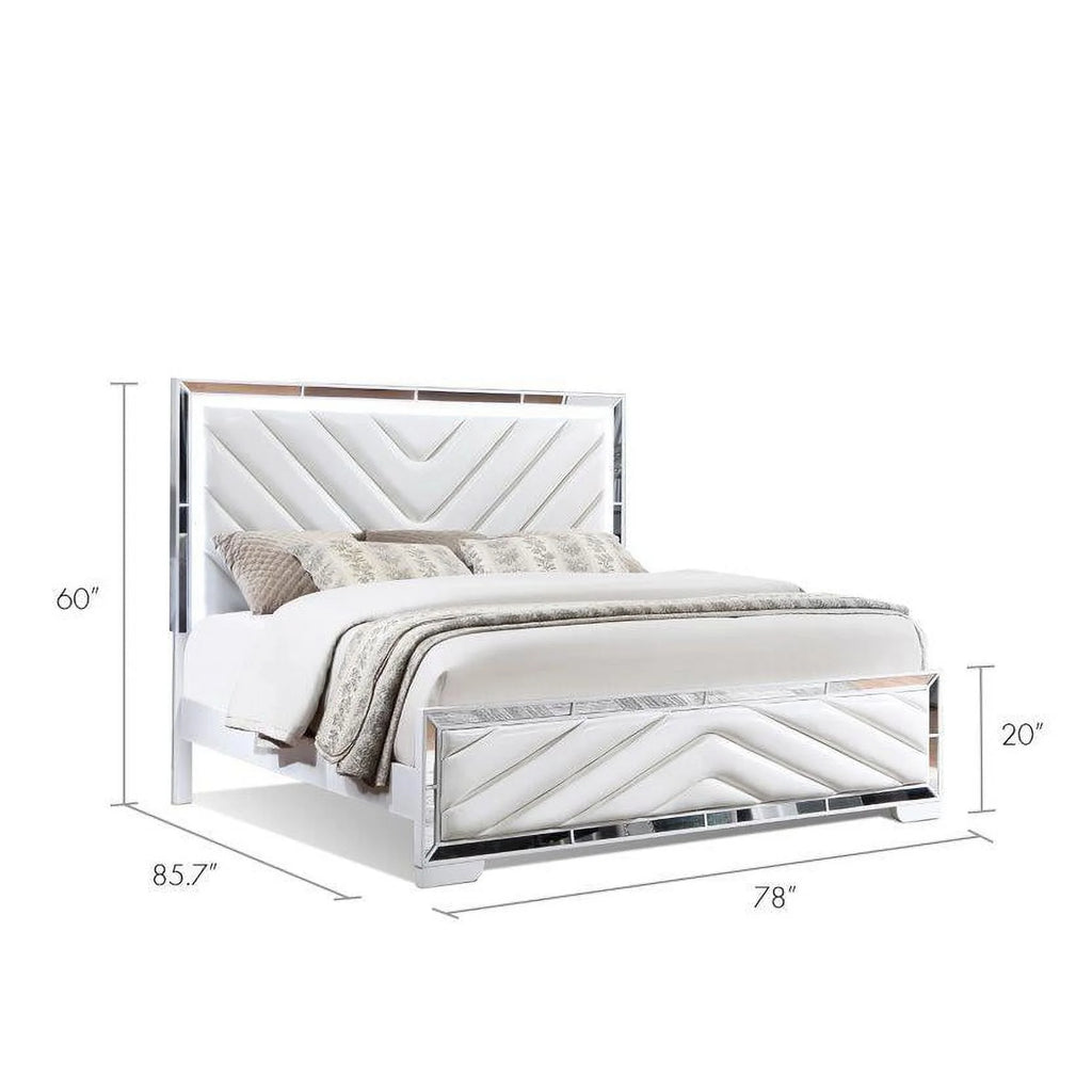 King Bedroom Set with LED Lights N874