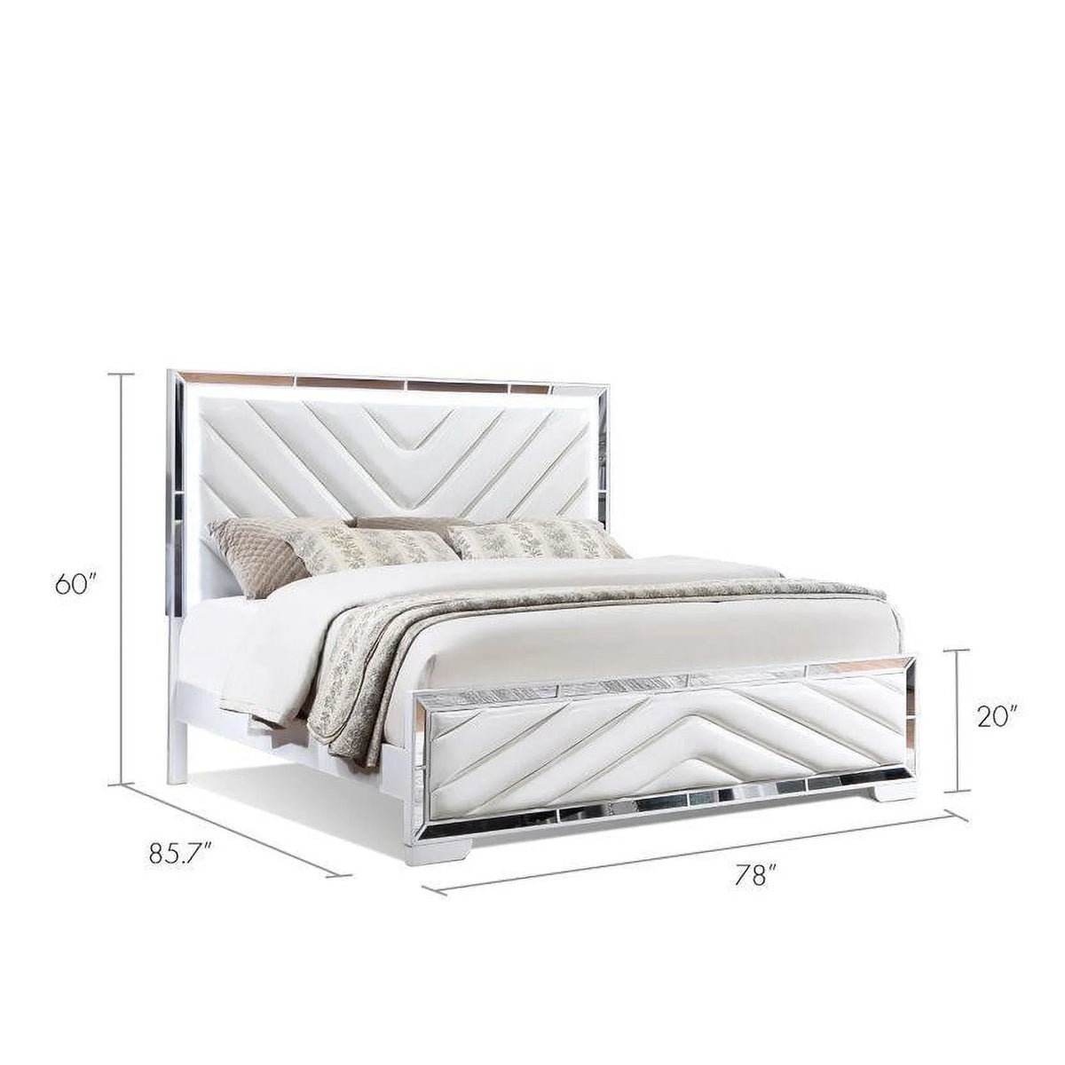 King Bedroom Set with LED Lights N874