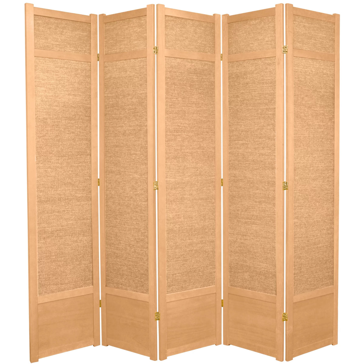 7 Ft Tall Jute Shoji Screen, 5 panels V8014