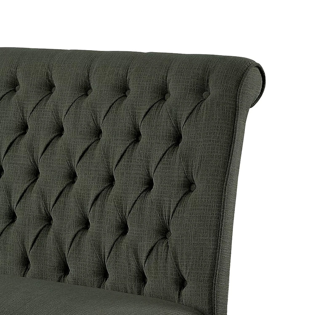 Tufted Fabric Upholstered Wooden Love Seat Bench M220107