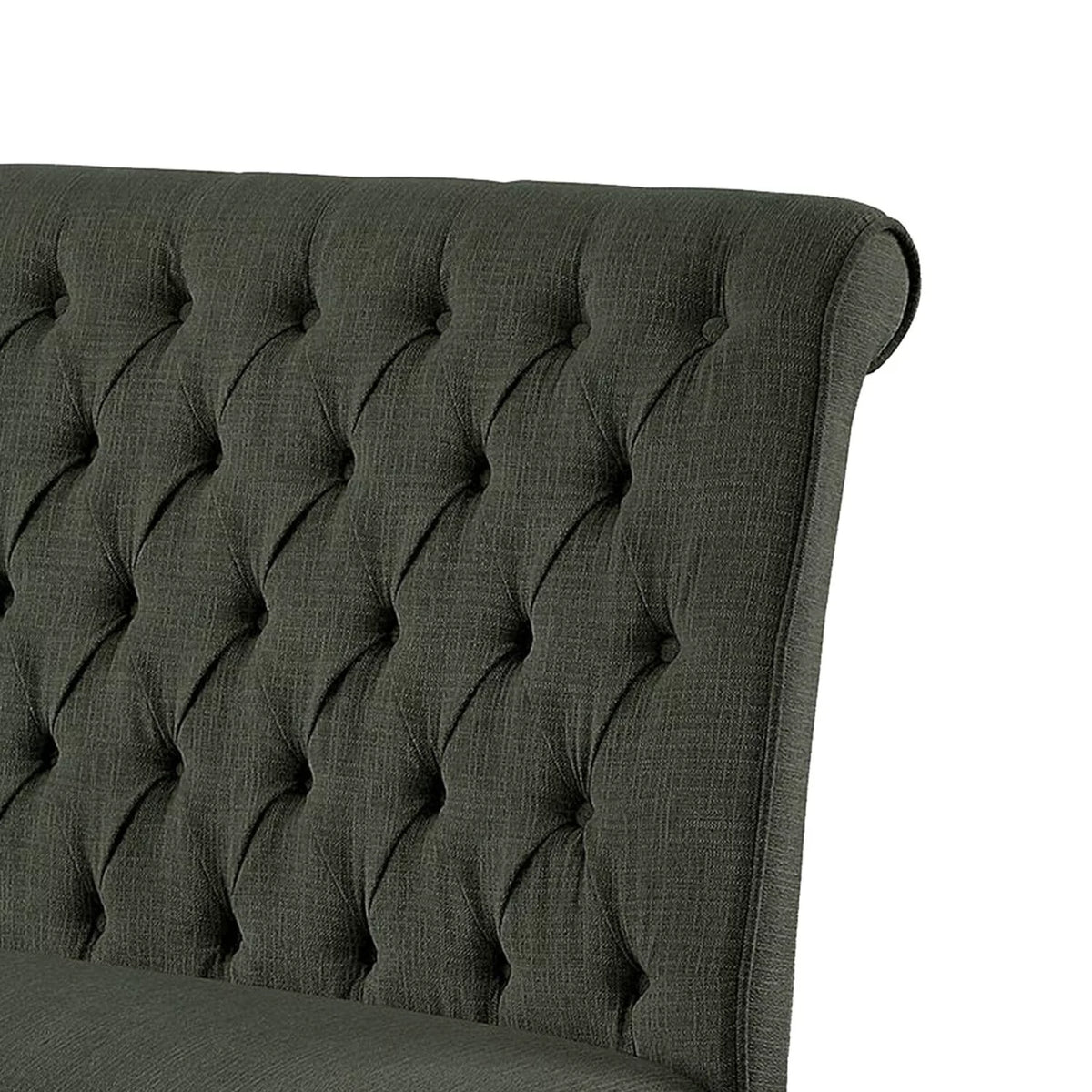 Tufted Fabric Upholstered Wooden Love Seat Bench M220107