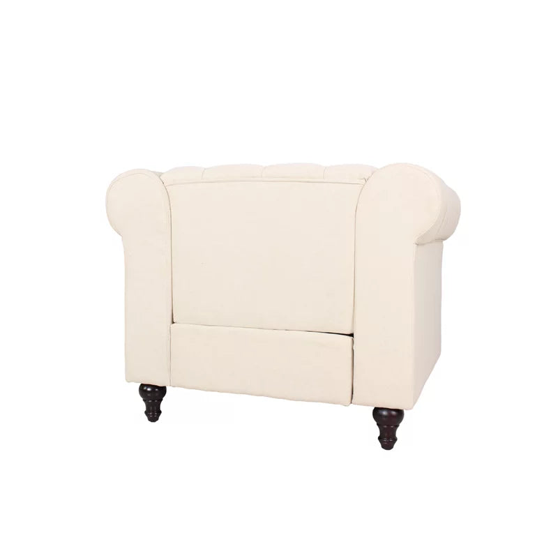 Cream Microfiber Living Room Chair Set Y911160
