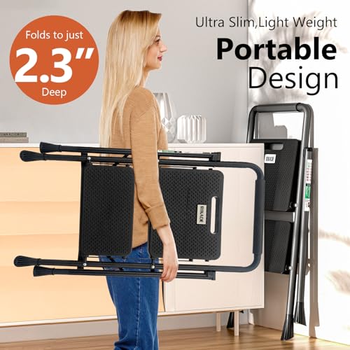 Folding Step Ladder with Handgrip Black M53716