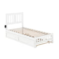 White Wood Twin Bed with Trundle D224360