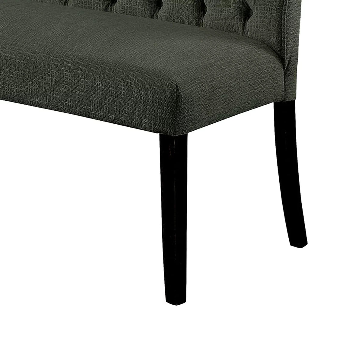 Tufted Fabric Upholstered Wooden Love Seat Bench M220107