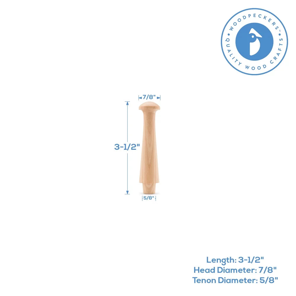 3-1/2 Inch Unfinished Wooden Shaker Pegs, Bag of 35 I570