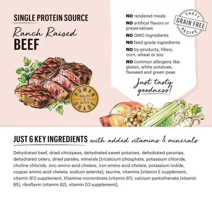 Dehydrated Grain Free Beef Dog Food S11493