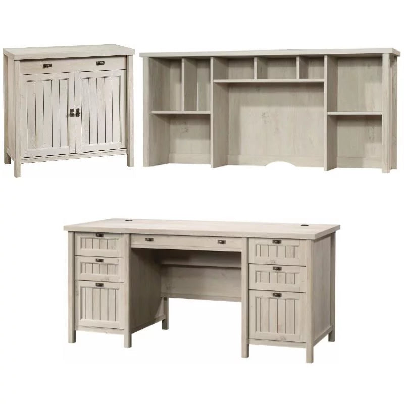 Executive Desk with Hutch and Accent Chest H428