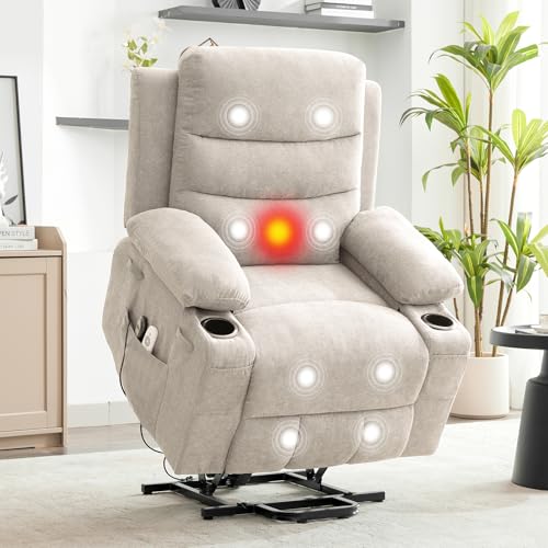 Oversize Power Lift Recliner Chair with Heat and Massage D7772