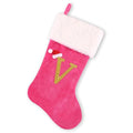 Pink Faux Velvet Stocking A35983