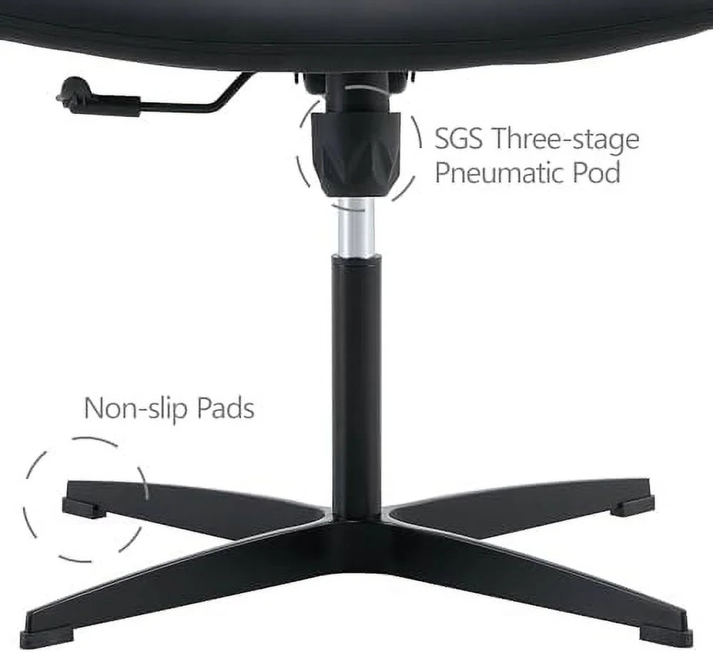Armless Office Desk Chair No Wheels PU Adjustable Swivel F594