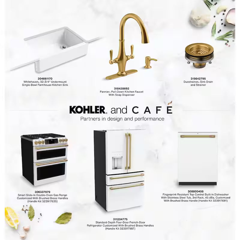 Range and Rangetop Handle and Knob Kit in Brushed Brass M203099