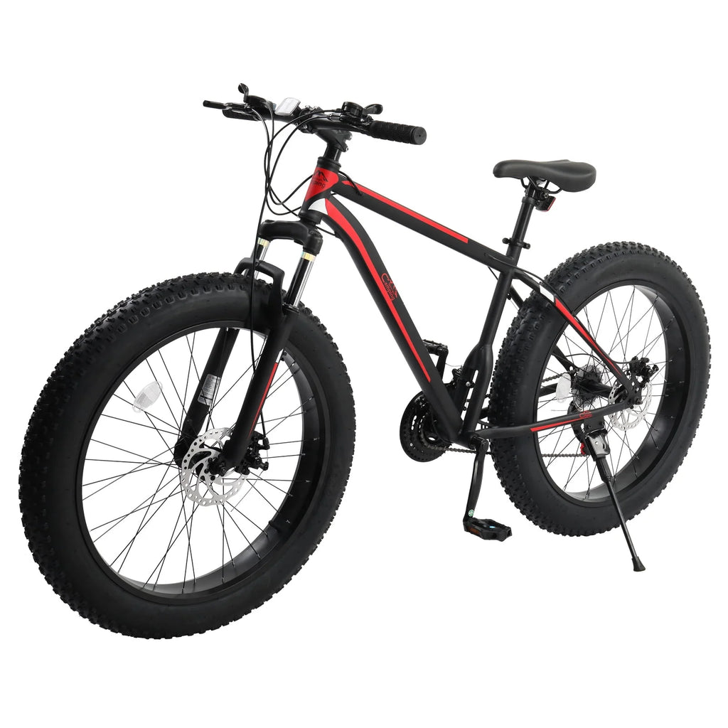 26 Fat Tire Mountain Bike 21 Speed High Carbon Steel Frame X989