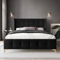 Twin Size Velvet Upholstered Bed U9027