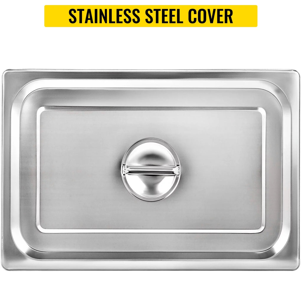 4 Pack 4 Inch Deep Full Size Stainless Steel Hotel Pan with Lid I51357