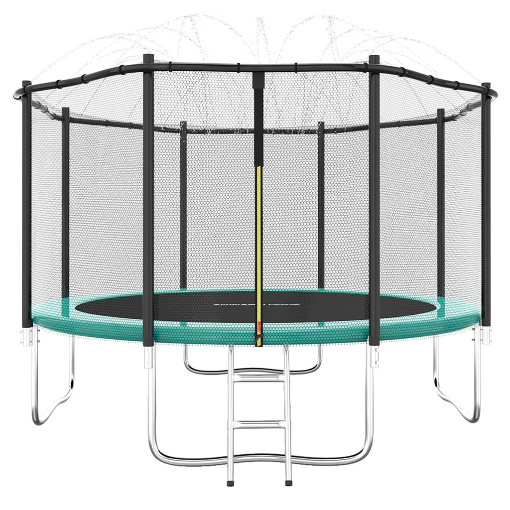8 FT Trampoline with Sprinkler and Safety Enclosure Net H1029