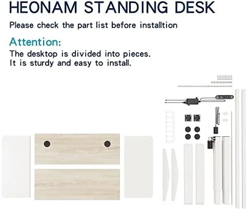 Electric Standing Desk 55 x 30 Inches Height Adjustable with 4 Memory Settings Black Frame N85307