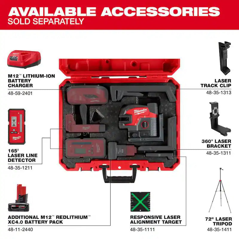 12-Volt Cordless Green Cross Line Laser Kit with Laser Distance Meter Q51230