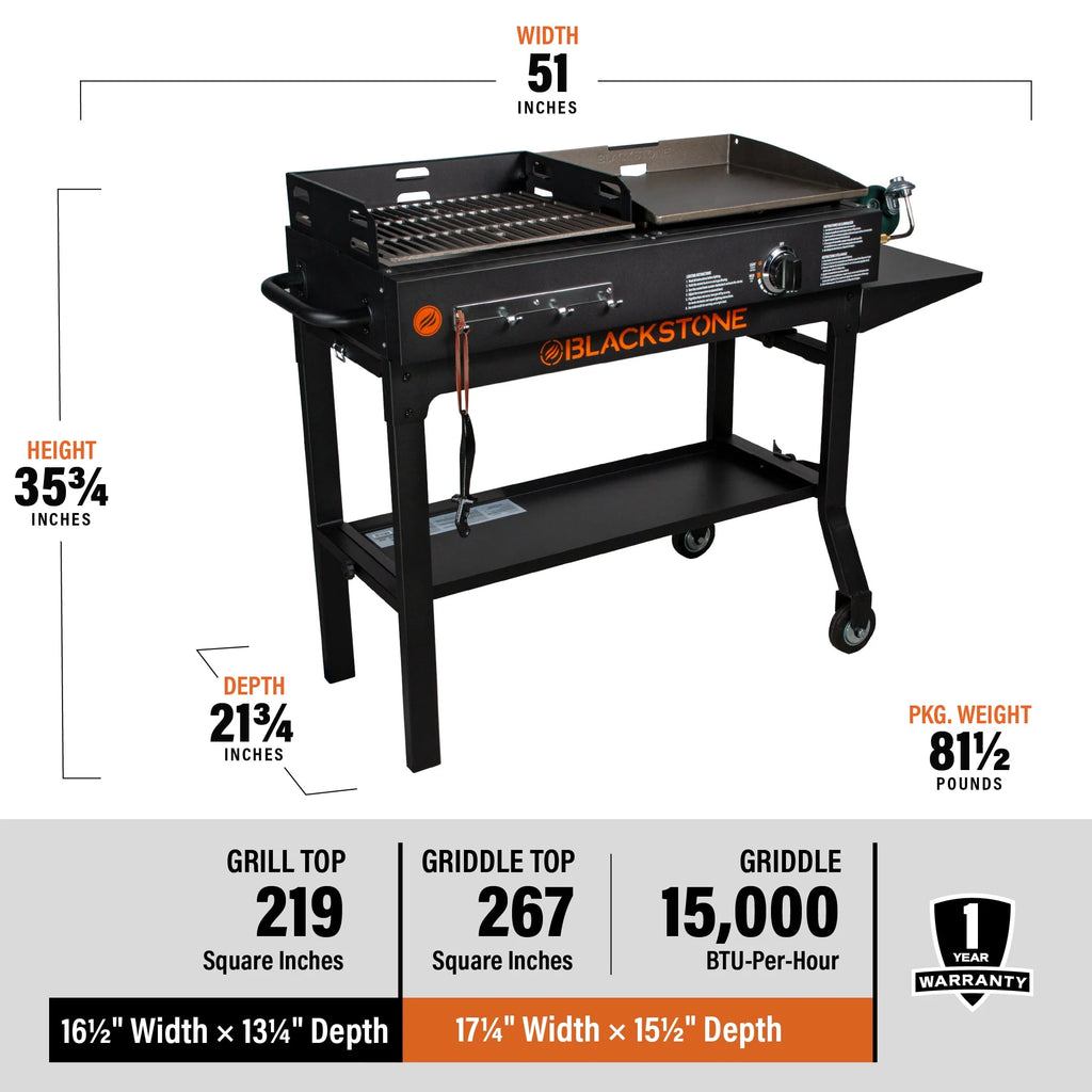 17 Griddle and Charcoal Grill Combo Y903012