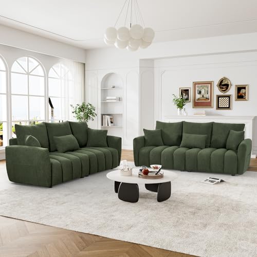 Beige White Boucle Sofa Couch G4014