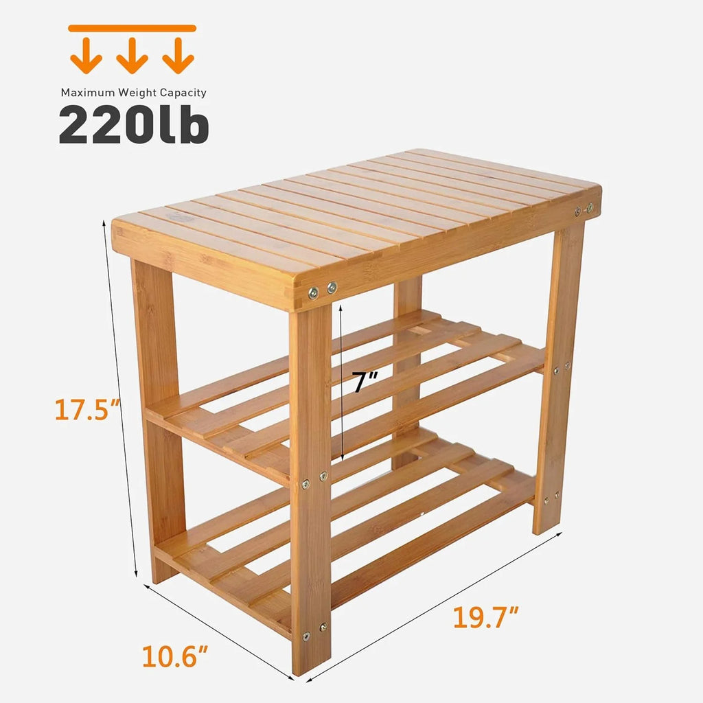 Bamboo Shoe Bench Rack I2465