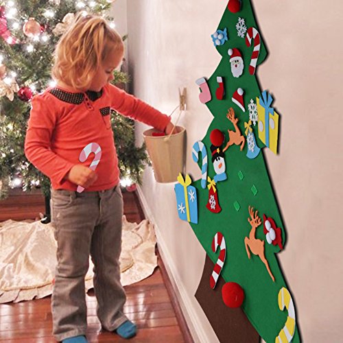 DIY Felt Christmas Tree Set with Ornaments O6575
