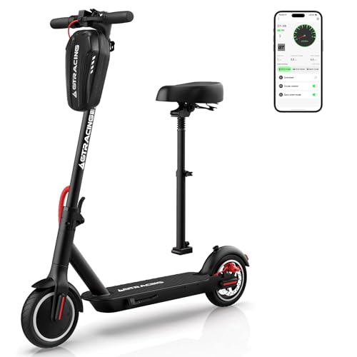 Electric Scooter with Seat and 3L Bag, 20 Miles Range, 450W Motor, 8.5" Pneumatic Tire W889