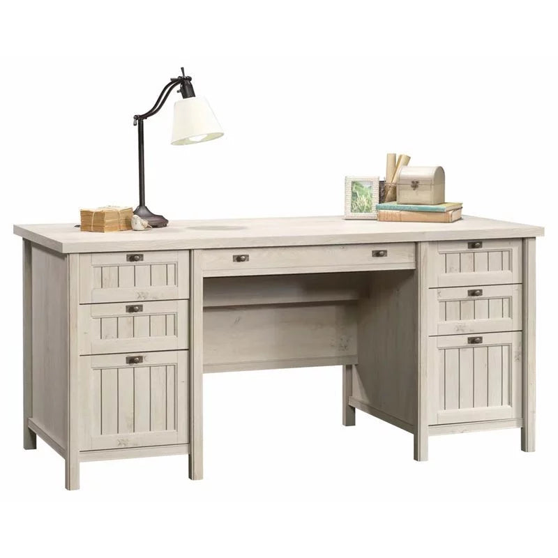 Executive Desk with Hutch and Accent Chest H428
