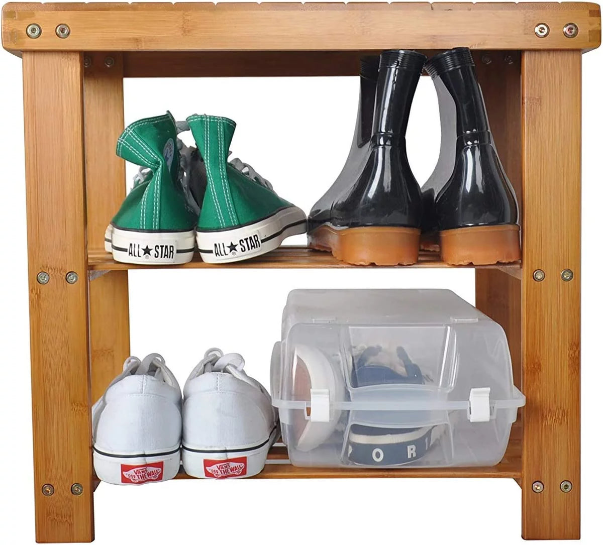 Bamboo Shoe Bench Rack I2465