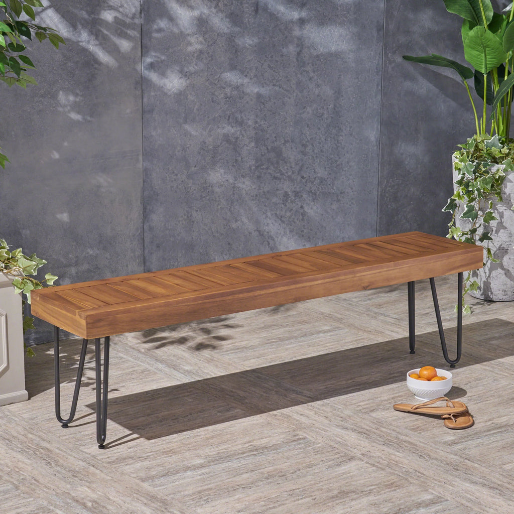 Wood and Metal Bench Y300