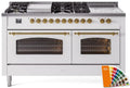 60 Dual Fuel Natural Gas Range with Brass Trim O4177