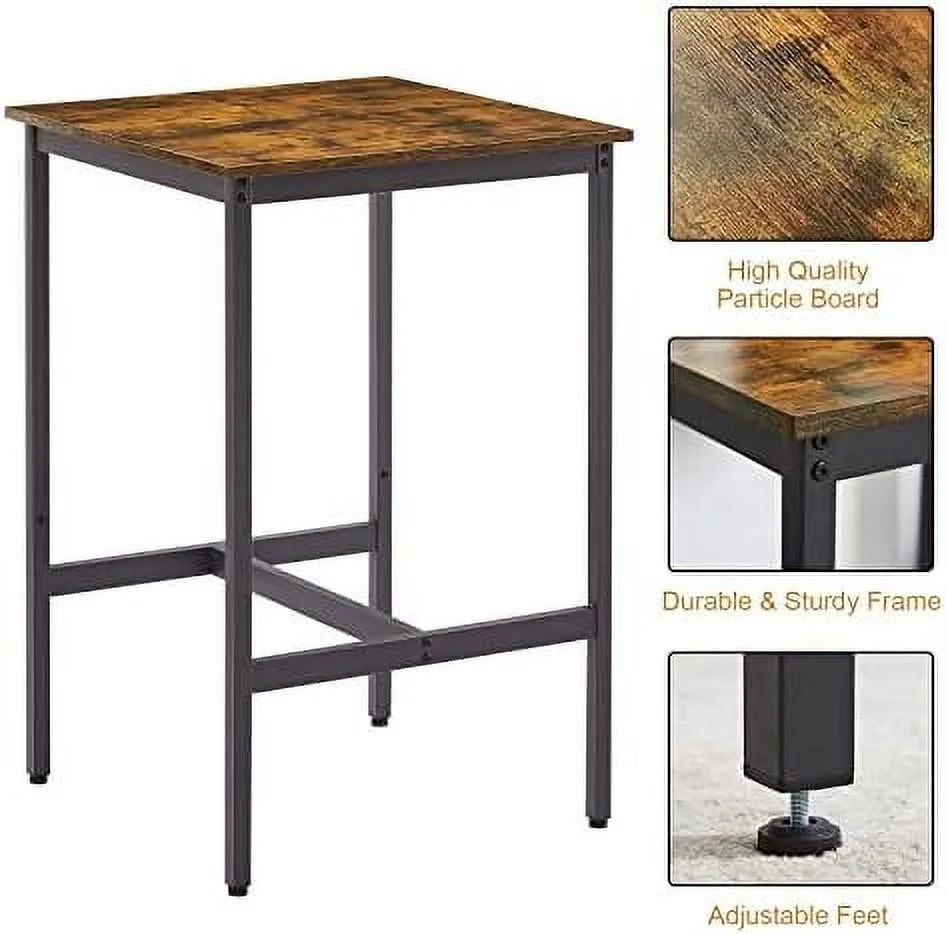 3-Piece Round Bistro Pub Dining Table and Chairs Set B3785