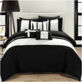 Black & White 10 Piece Comforter Bed in A Bag Set Z524