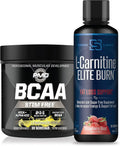 Stim Free BCAA Lemonade 30 Servings & L-Carnitine 3000 mg Strawberry 32 Servings N85081