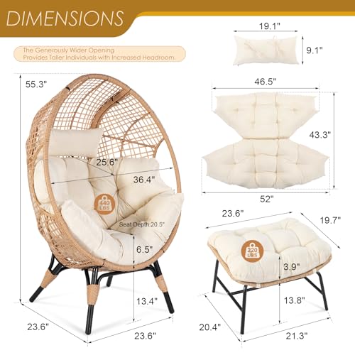 Oversized Egg Chair with Ottoman U49538
