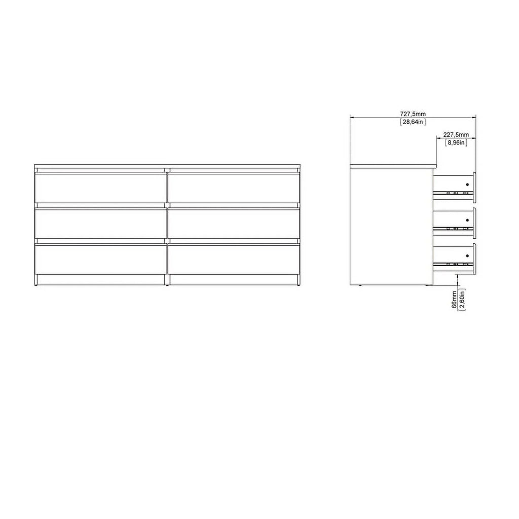 2 Piece Full Bed and 6 Drawer Double Dresser Set Y2605