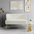 46" Wide Ivory Velvet Upholstered Love Seat Sofa V195952