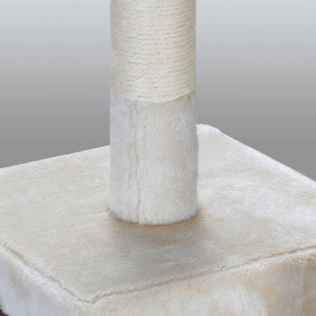 52" Beige Cat Tree Tower with Sisal-Covered Scratching X289734