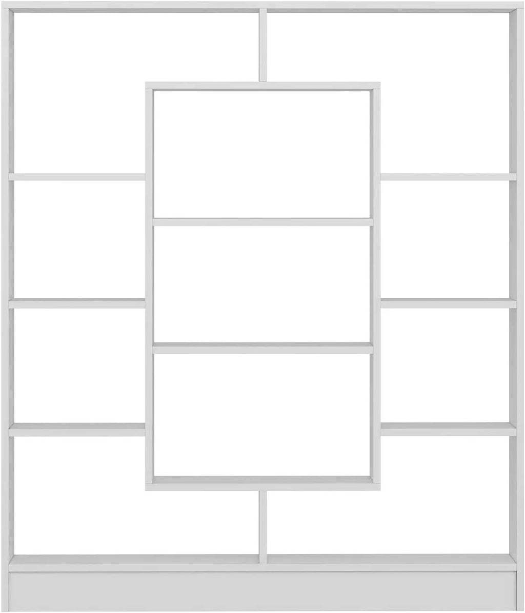 White Free Standing Bookcase Room Divider Shelving Unit V985